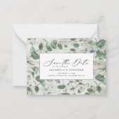 予算グリーンユーカリ白木保存日 ノートカード (正面)