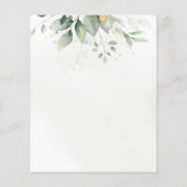 予算グリーンリーユーカリ結婚式の日付を保存 (裏面)