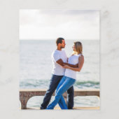 予算グリーン写真結婚式Save The Date QRコード チラシ (裏面)