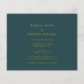 予算グリーン金ゴールドスクリプトウェディング日付の保存 チラシ (裏面)