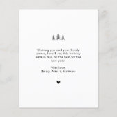 予算グリーン金ゴールド4フォトコラージュクリスマスカード (裏面)