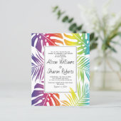 予算ゲイレズビアン虹結婚式招待状 (スタンド正面)