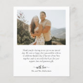 予算コラージュ書道結婚の感謝フライヤー チラシ (裏面)