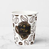 予算コーヒーショップカスタムのビジネス名 紙コップ (裏面)