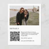 予算ゴールデンアゲイト写真QRコード結婚式の招待 (裏面)