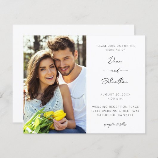 予算サイド写真モダン書道結婚の (正面/裏面)