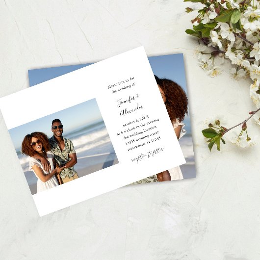 予算サイド2つの写真の書結婚跡 チラシ