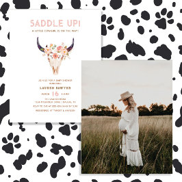 予算サドルアップ西写真ベビーガールシャワー チラシ