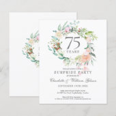 予算サプライズパーティー 75周年 誕生日招待状 (正面/裏面)