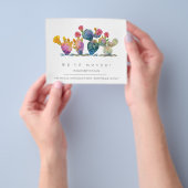 予算サボテンの新しいホームの引越し発表 チラシ (手)