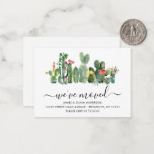 予算サボテン引っ越しました新規ホーム移動カード ノートカード (正面/裏面インサイチュ)