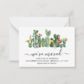 予算サボテン引っ越しました新規ホーム移動カード ノートカード (正面)