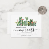 予算サボテン植え新しいルーツ移動カード ノートカード (正面/裏面インサイチュ)