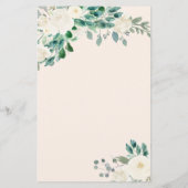 予算サマー春アイボリーフローラ結婚式の招待 (裏面)