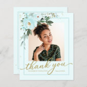 予算サンキューカードティール（緑がかった色）フローラのグラフ写真 (正面/裏面)