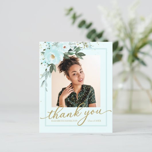 予算サンキューカードティール（緑がかった色）フローラのグラフ写真 (スタンド正面)