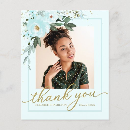 予算サンキューカードティール（緑がかった色）フローラのグラフ写真 (正面)