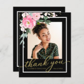 予算サンキューカードホットピンクフローラのグラッドフォト (正面/裏面)