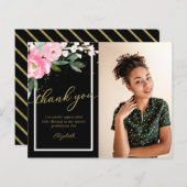 予算サンキューカードホットピンクフローラフォトグラード (正面/裏面)