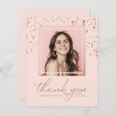 予算サンキューカード紙吹雪卒業写真 (正面/裏面)