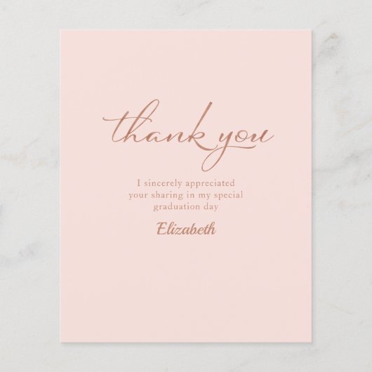 予算サンキューカード紙吹雪卒業写真 (裏面)