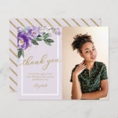 予算サンキューカード紫フローラフォトグラード (正面/裏面)