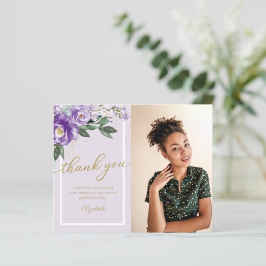 予算サンキューカード紫フローラフォトグラード (スタンド正面)