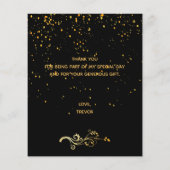 予算サンキューカード誕生日ブラック金ゴールド (裏面)