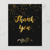 予算サンキューカード誕生日ブラック金ゴールド (正面)