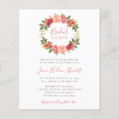 予算サンゴフローラブライダルシャワー招待状 (正面)