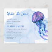 予算ザシークラゲのベビーシャワー招待状 (正面)