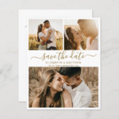 予算シックなスクリプトフォトコラージュ日付の保存 (正面/裏面)