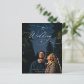 予算シックなスクリプトロマンチック結婚の写真招待状 (スタンド正面)