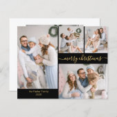 予算シックなスクリプト5フォトコラージクリスマスカード (正面/裏面)