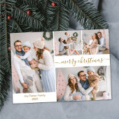予算シックなスクリプト5フォトコラージクリスマスカード