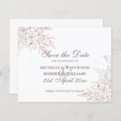 予算シックなバラ金ゴールドフローラ結婚式の日付を保存 (正面/裏面)