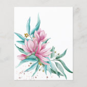 予算シックなフローラピンクのブライダルシャワー招待 (裏面)