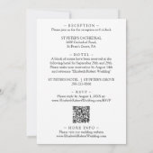 予算シックなミニマリストモノグラムQRコード結婚の 招待状 (裏面)
