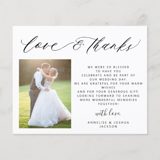 予算シックな台本2枚結婚の写真の愛感謝してい心 (正面)