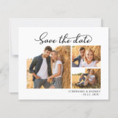 予算シック3フォトウェディング日付カードを保存 (正面)