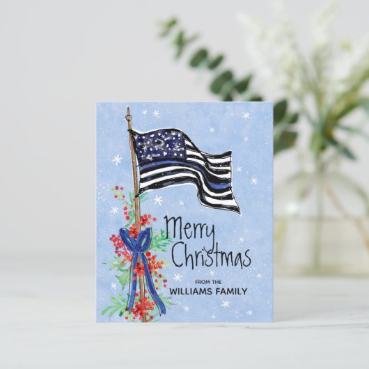 予算シンブルーライン警察旗クリスマスカード (スタンド正面)