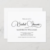 予算シンプルのエレガントブライダルシャワー (正面/裏面)