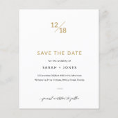 予算シンプルのエレガント写真日付の保存 (裏面)