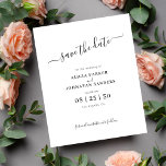 予算シンプルのシックなスクリプト結婚式の日付を保存<br><div class="desc">ミニマモダンリエレガントタイポグラフィスクリプトニュートラルBUDGETウェディング手頃は、日付カードを保存する。</div>
