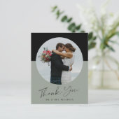 予算シンプルのスクリプ結婚ト写真のサンキューカード (スタンド正面)
