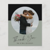 予算シンプルのスクリプ結婚ト写真のサンキューカード (正面)