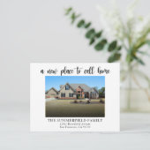 予算シンプルのミニマル写真移動の発表 ポストカード (スタンド正面)