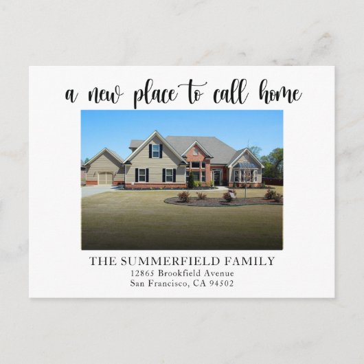 予算シンプルのミニマル写真移動の発表 ポストカード (正面)