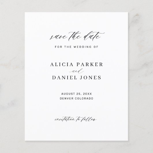 予算シンプルのミニマル結婚リス救トの日付 (正面)