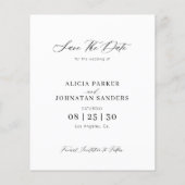 予算シンプルのモダン写真の結婚式の日付を保存 (裏面)